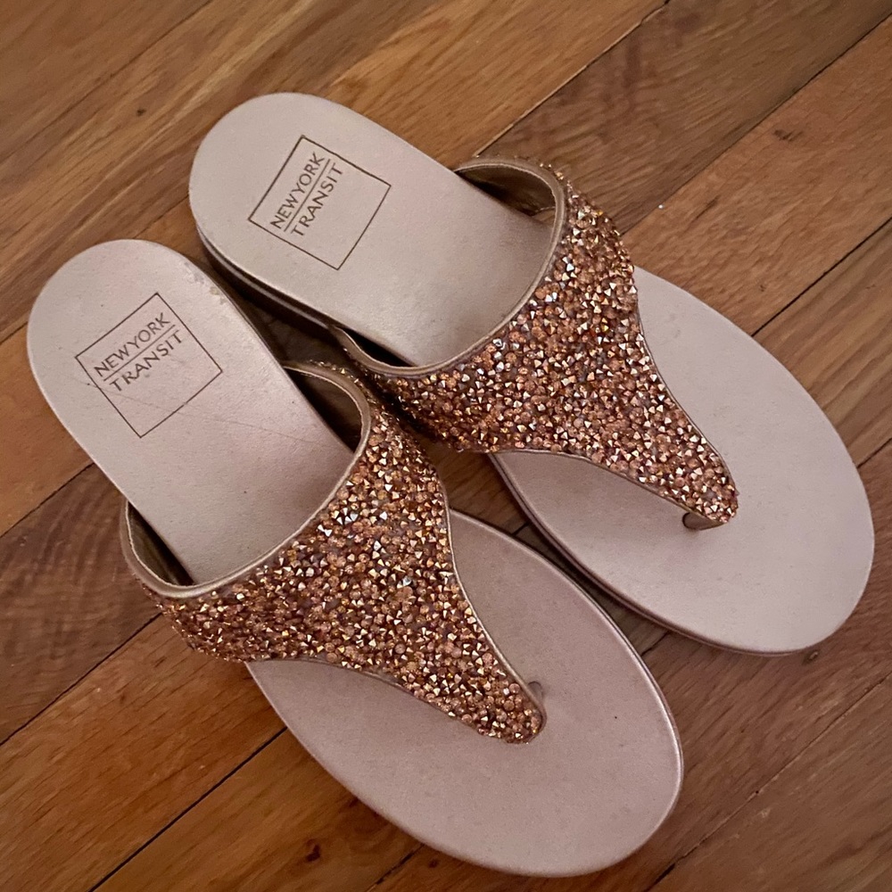 Rose Gold Studded Sandals - Women’s Size 8.5